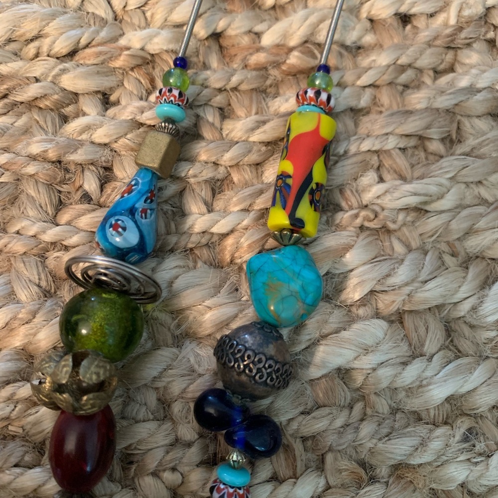 Unique stone and metal findings necklace.